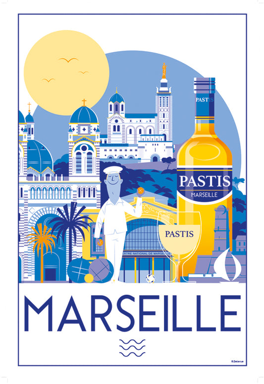 'Marseille' tea towel