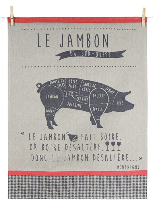 'Torchon Jambon' tea towel (by Tissage Moutet)