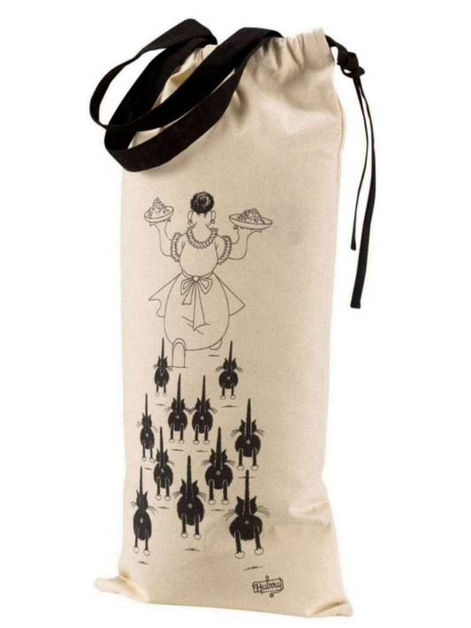 Cat-themed bread bag with images by French illustrator Albert Dubout