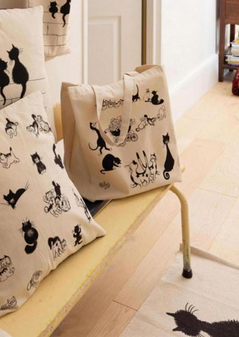 AWAITING NEW STOCK Cat-themed shopping bag with images by French illustrator Albert Dubout