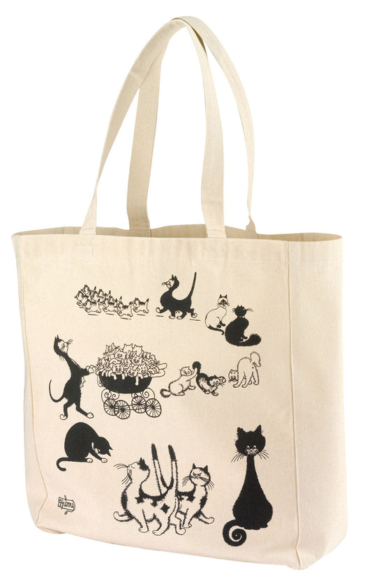 AWAITING NEW STOCK Cat-themed shopping bag with images by French illustrator Albert Dubout