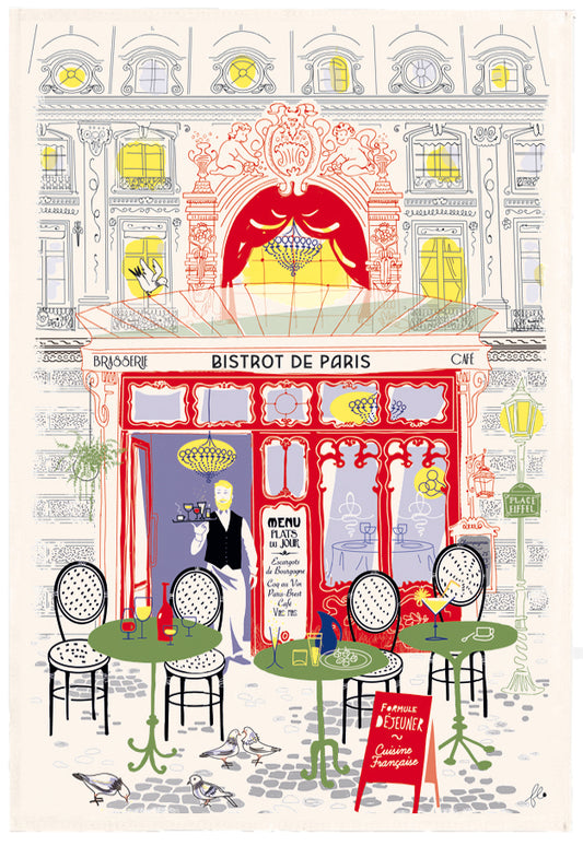 'Bistrot de Paris' façade tea towel