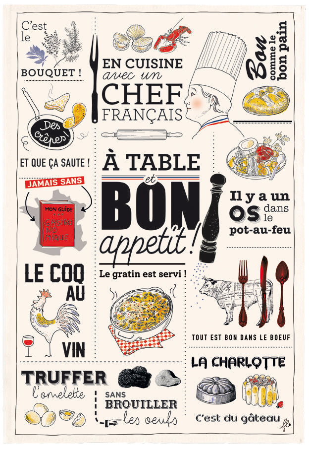 'Cuisine Française' tea towel