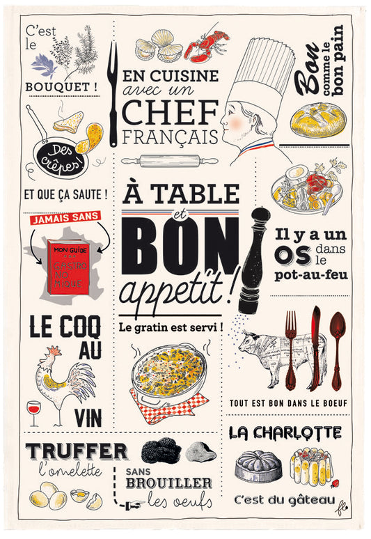 'Cuisine Française' tea towel