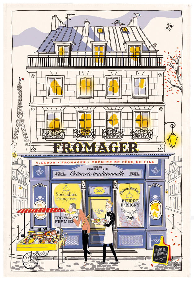 AWAITING NEW STOCK 'Fromager' façade tea towel