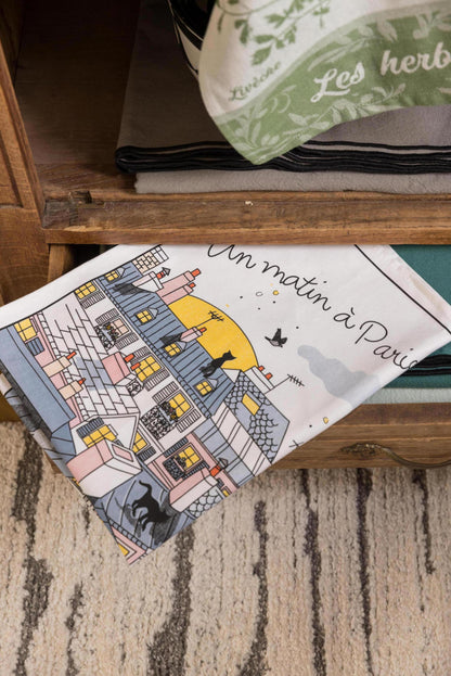 'Toits de Paris' tea towel