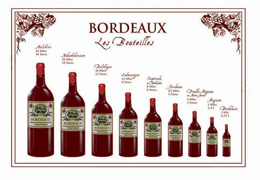 'Bouteille Bordeaux' tea towel