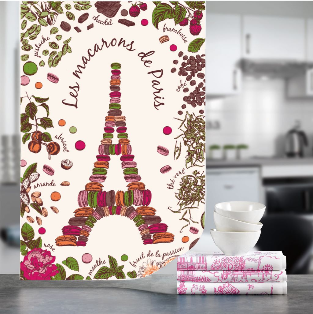 'Macarons de Paris' tea towel