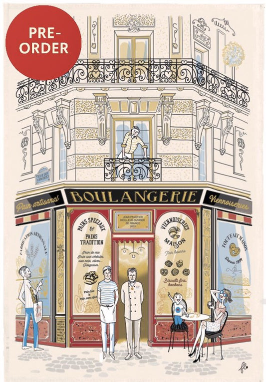 PRE-ORDER - 'Boulangerie' façade tea towel *** PRE-ORDER - Available from November 2025 ***