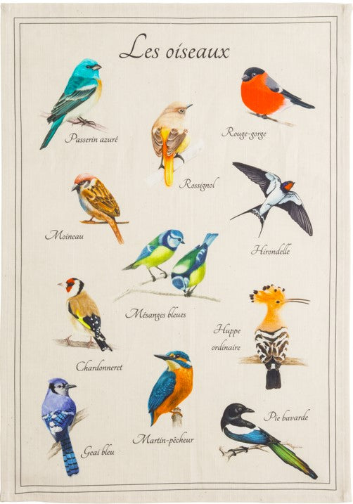 'Les Oiseaux' tea towel