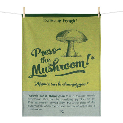 'Torchon Mushroom' tea towel (by Tissage Moutet): Press the Mushroom!