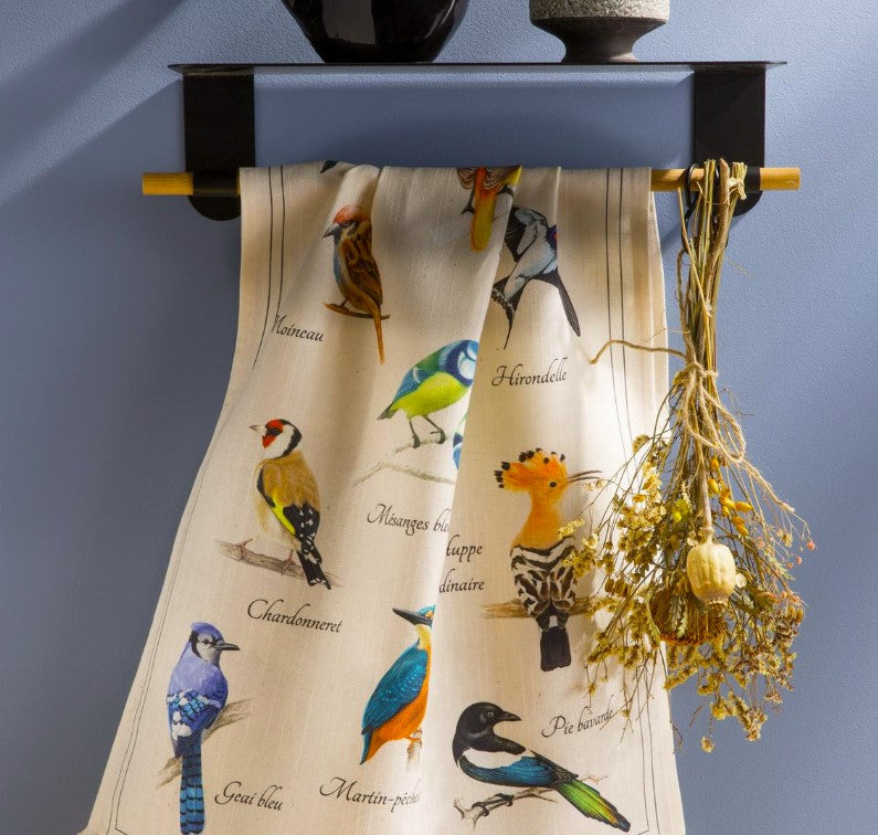 'Les Oiseaux' tea towel