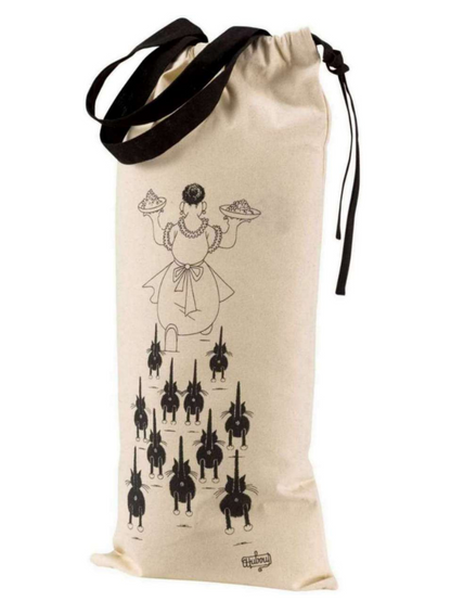 Cat-themed bread bag with images by French illustrator Albert Dubout