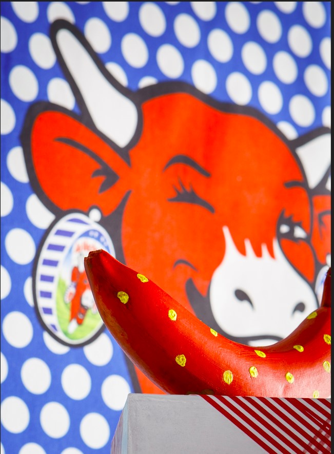 *Awaiting new stock 10/12/2024 'Pop Laughing Cow' tea towel by La Vache Qui Rit®