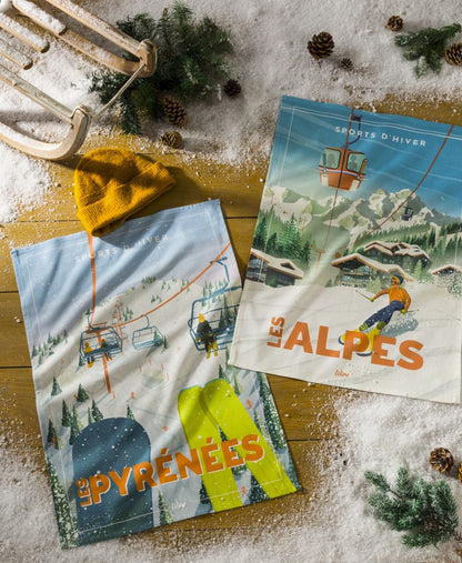 'Les Alpes' tea towel by WIM’®