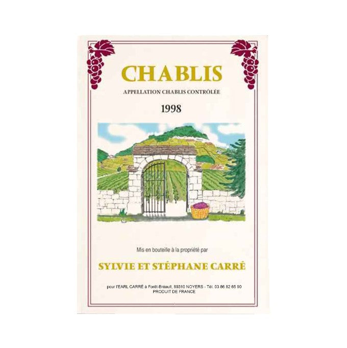 Set of 2 tea towels - Charmes/Chablis wine labels - SPECIAL OFFER